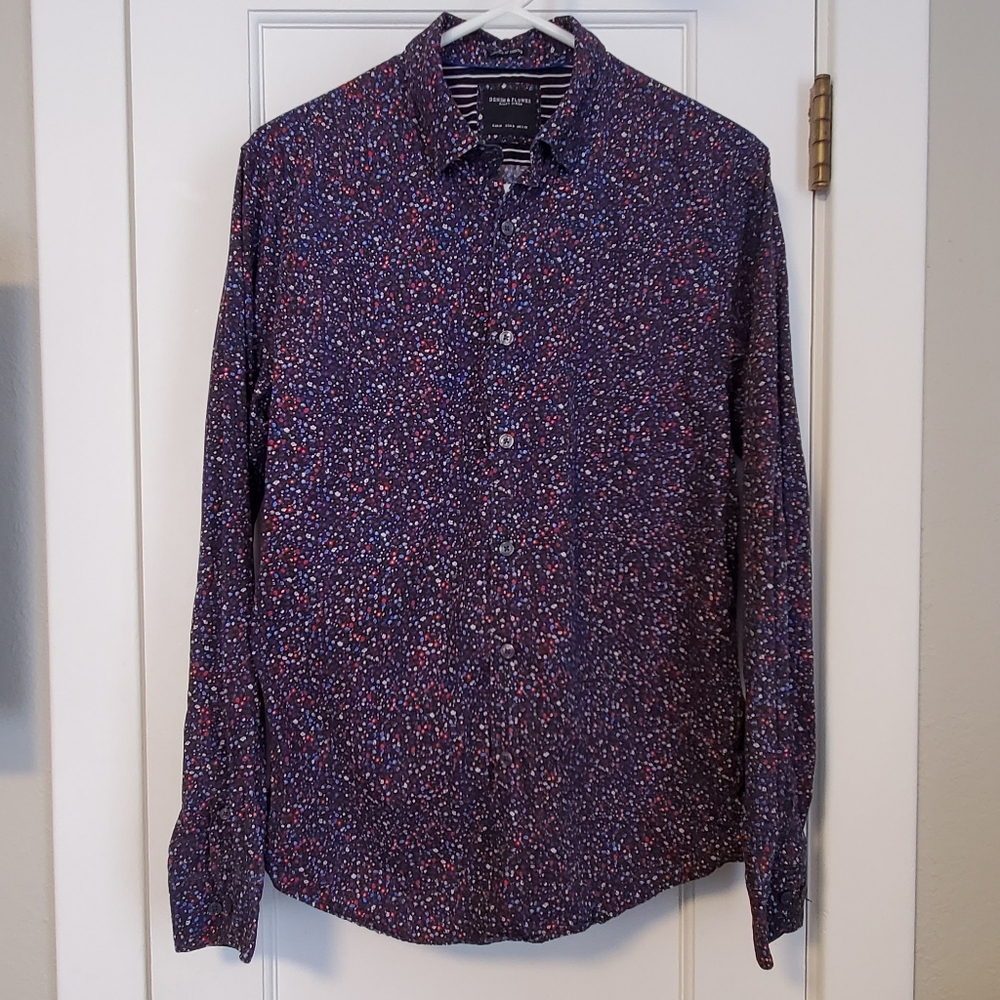 Denim & Flower Ricky Singh Floral all-over-print pattern blue Medium button-down